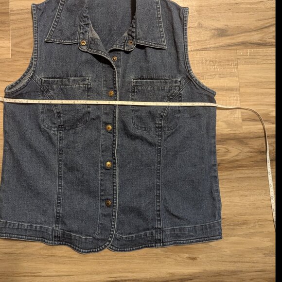 relativity collared denim vest, M - Picture 4 of 5